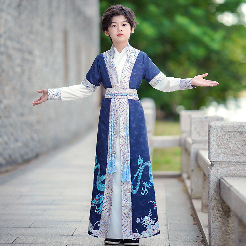 男童2025新款春款汉服套装中国风帅气侠客儿童唐装男孩国学服男