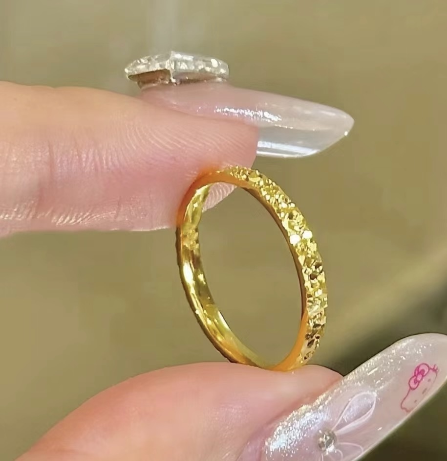 SUNFEEL/赛菲尔【二店】足金999卡3碎碎冰戒指黄金戒指时尚精致