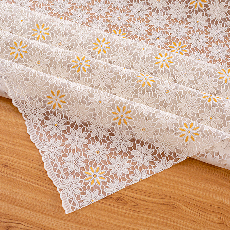 蕾丝PVC田园桌布防水防烫防油免洗布艺长方形餐桌布 小清新茶几垫