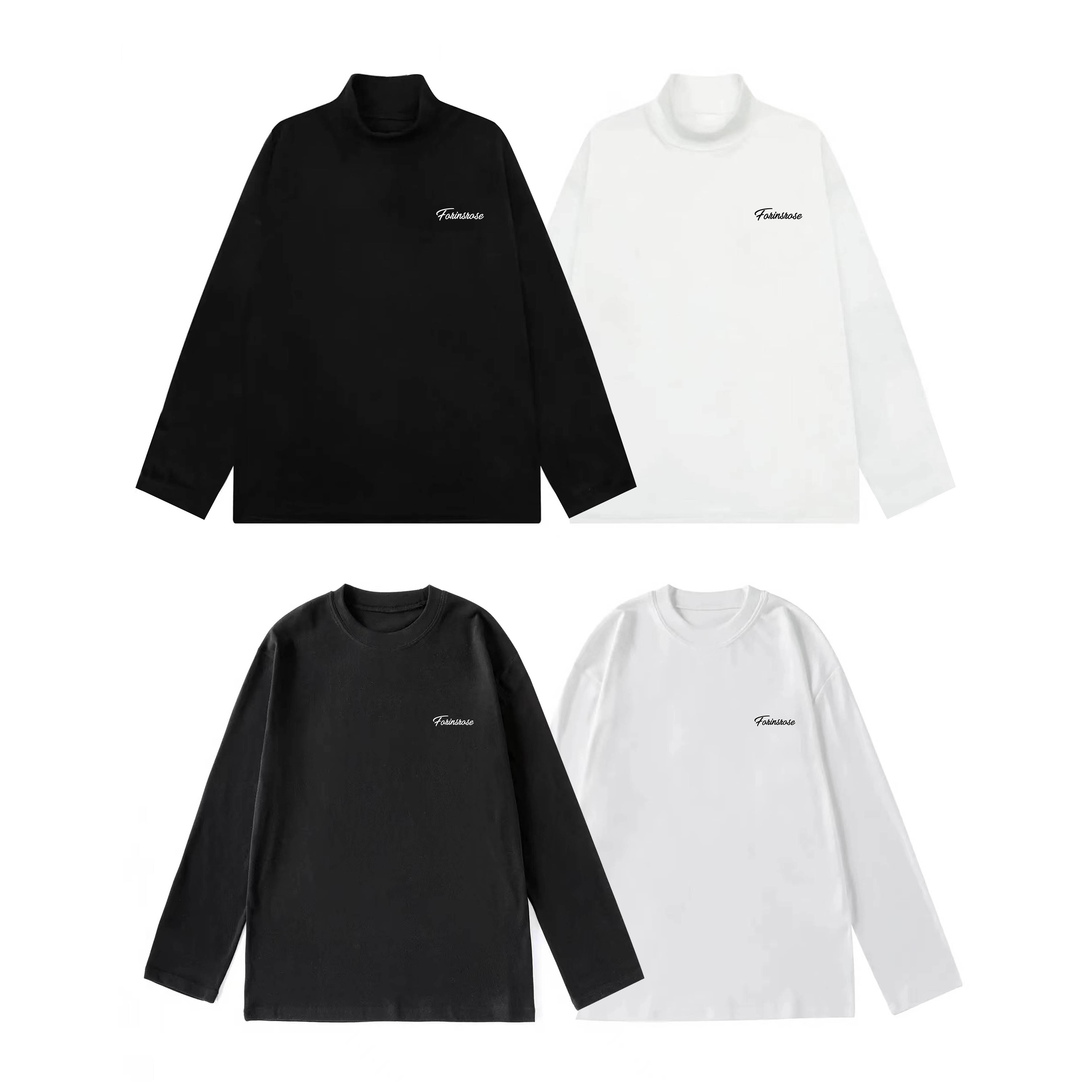 德绒保暖打底刺绣小标衫简约圆领中领男女同款百搭休闲长袖T恤衫