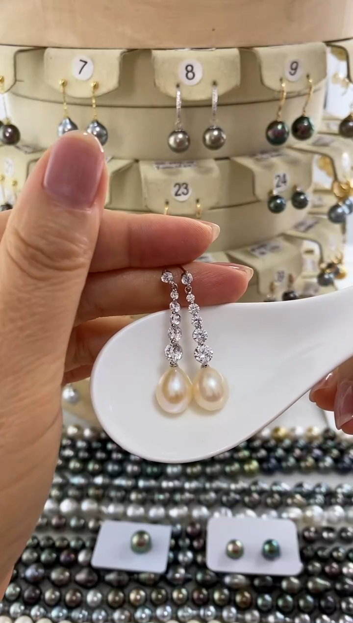 【闪购商品】淡水珍珠耳饰银S925镶嵌淡水珍珠耳饰