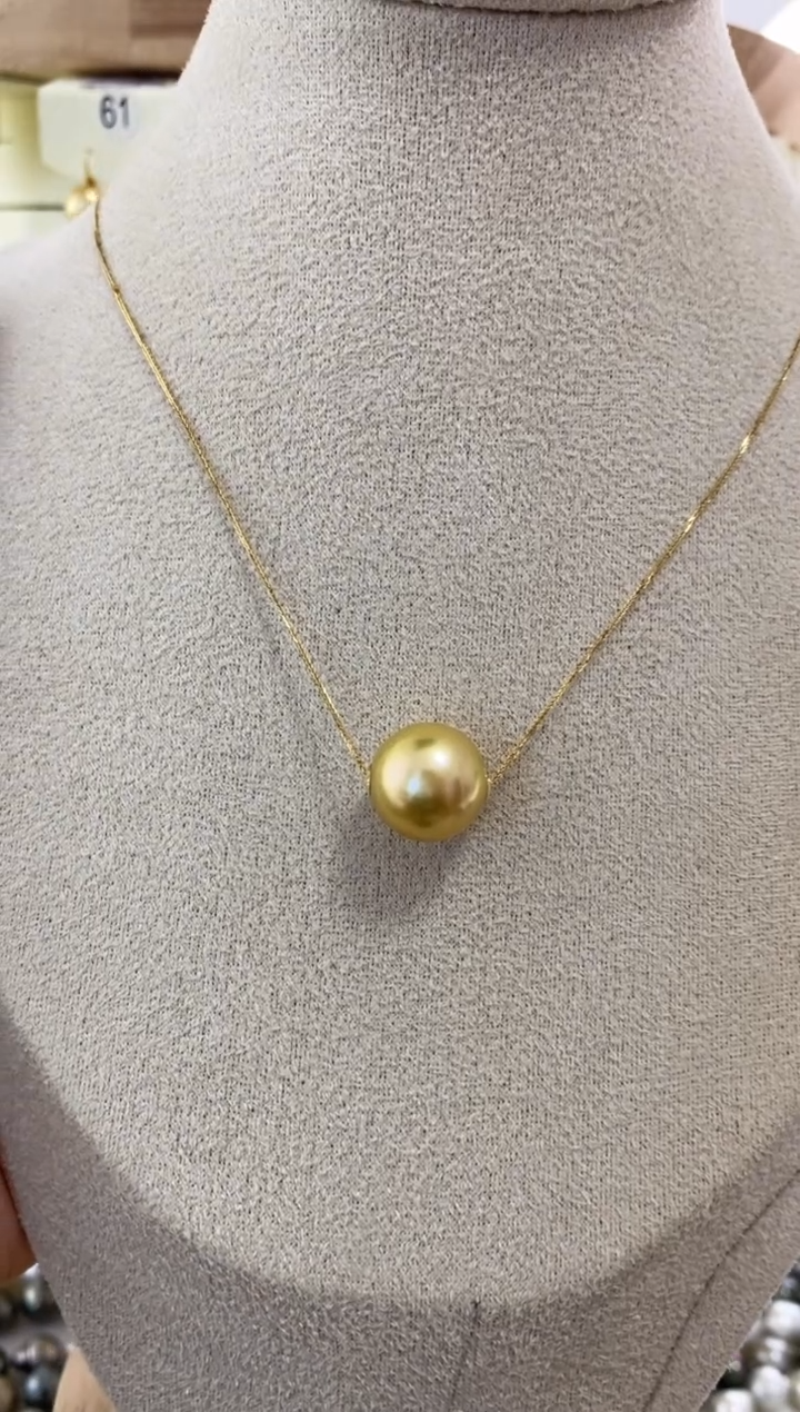 【闪购商品】海水珍珠套链18K金镶嵌金珠路路通