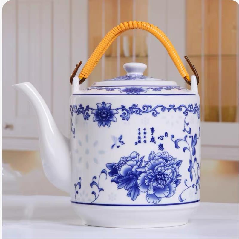 【袁氏瓷业】景德镇陶瓷心想事成2.8升提梁壶