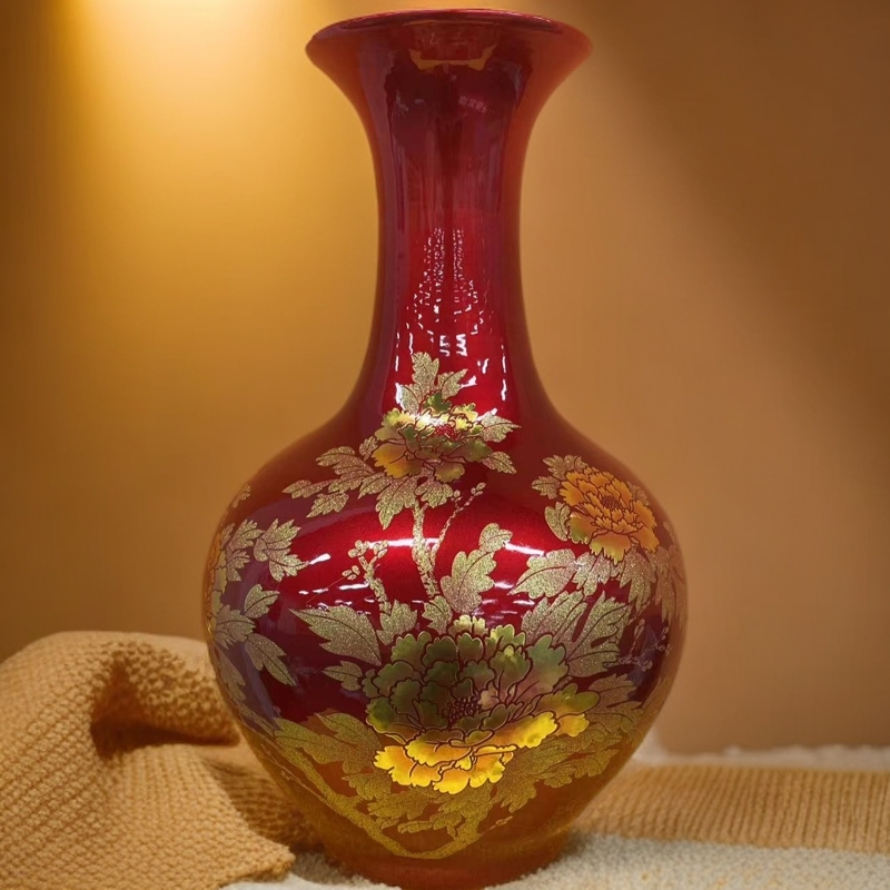 【袁氏瓷业】景德镇陶瓷花开富贵赏瓶1