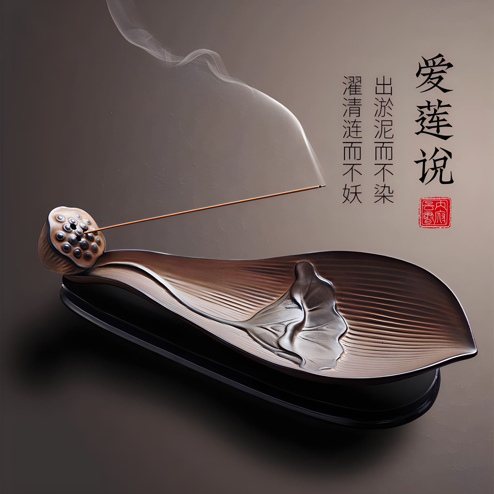 仿古大号陶瓷莲花线香插家用檀香线香炉室内中式熏香炉荷花卧香炉