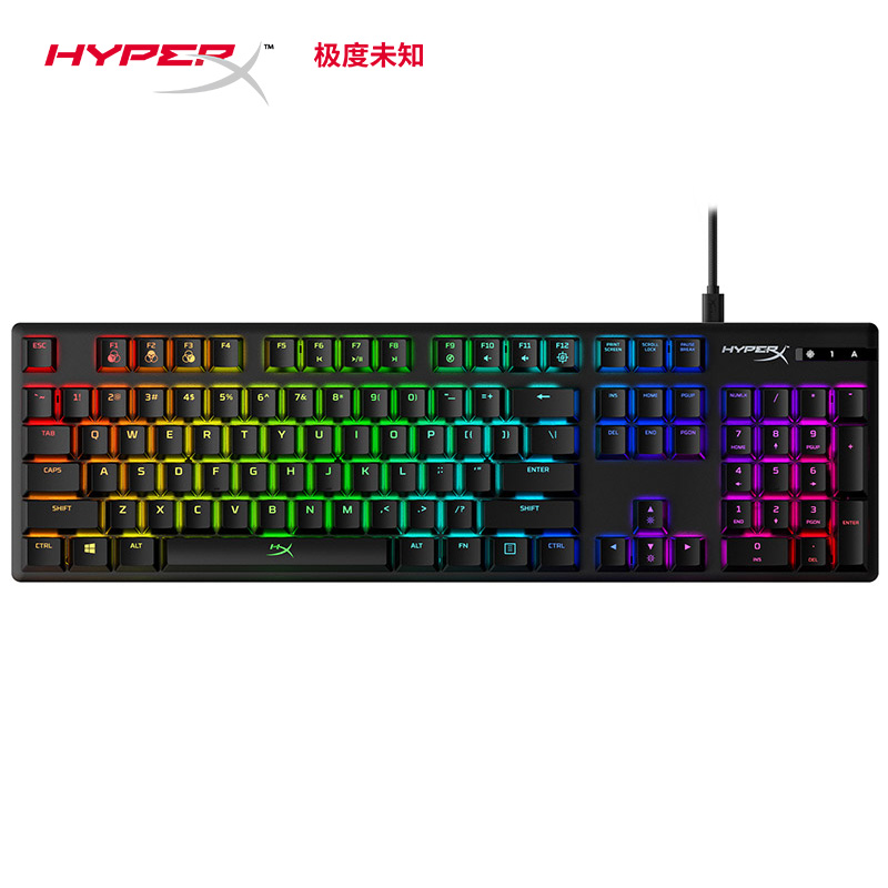 HyperX极度未知起源RGB键鼠机械键盘竞技版104键有线电脑USB通用
