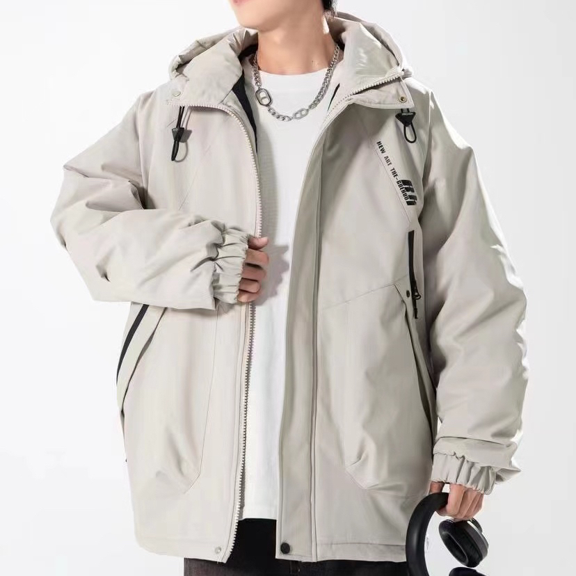 派克棉服青少年中大童2024户外连帽开衫拉链休闲百搭秋冬款二棉