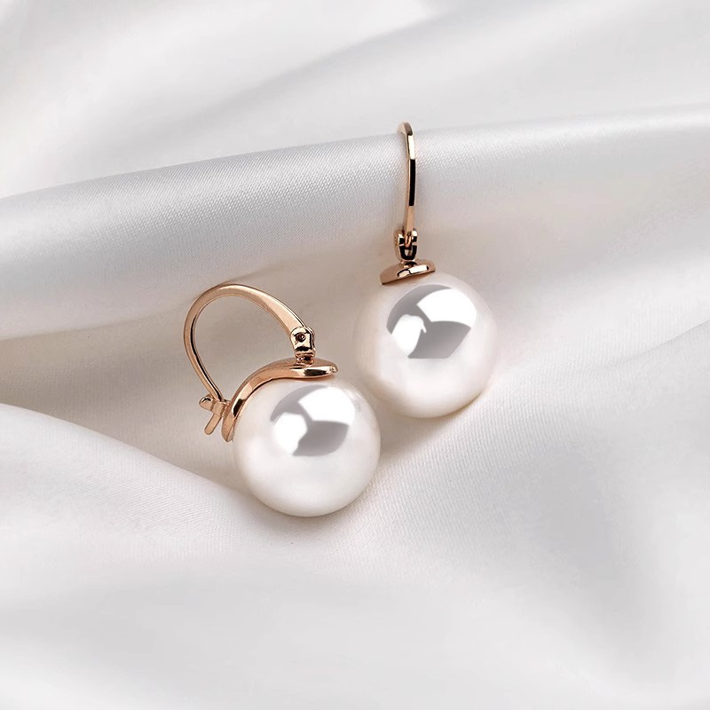 简约百搭s925纯银董卿同款水桶耳扣耳夹耳环耳饰珍珠精致法式镶嵌