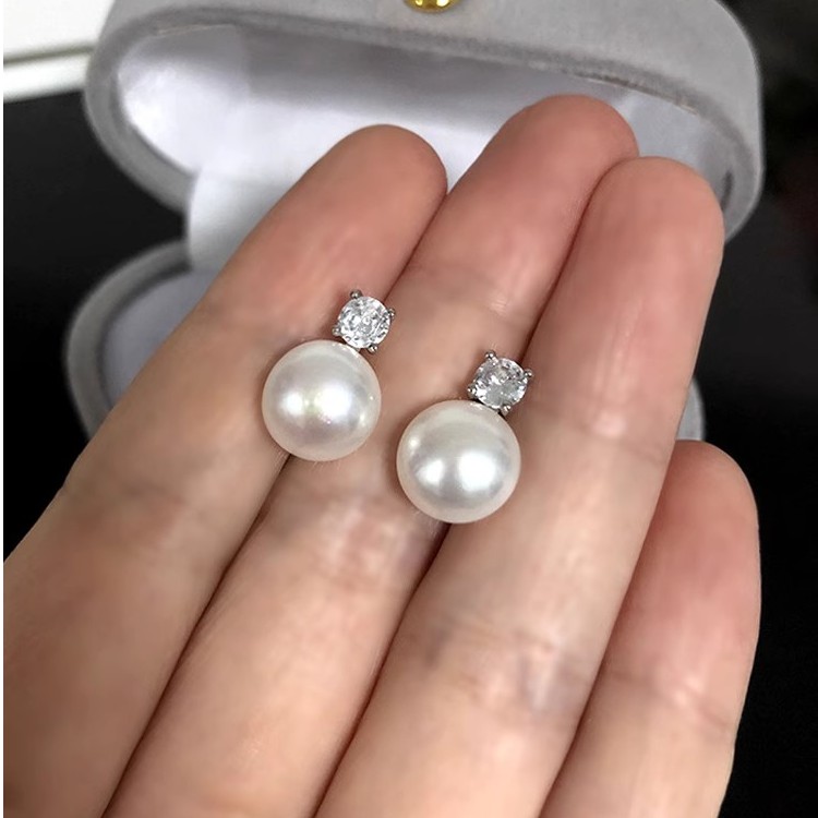 简单王妃戴妃款诸暨天然淡水珍珠耳钉王妃耳饰经典百搭款耳环