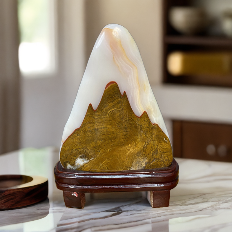 红花靠山家居创意摆件客厅办公室前台桌面书房办公室高档摆设礼品