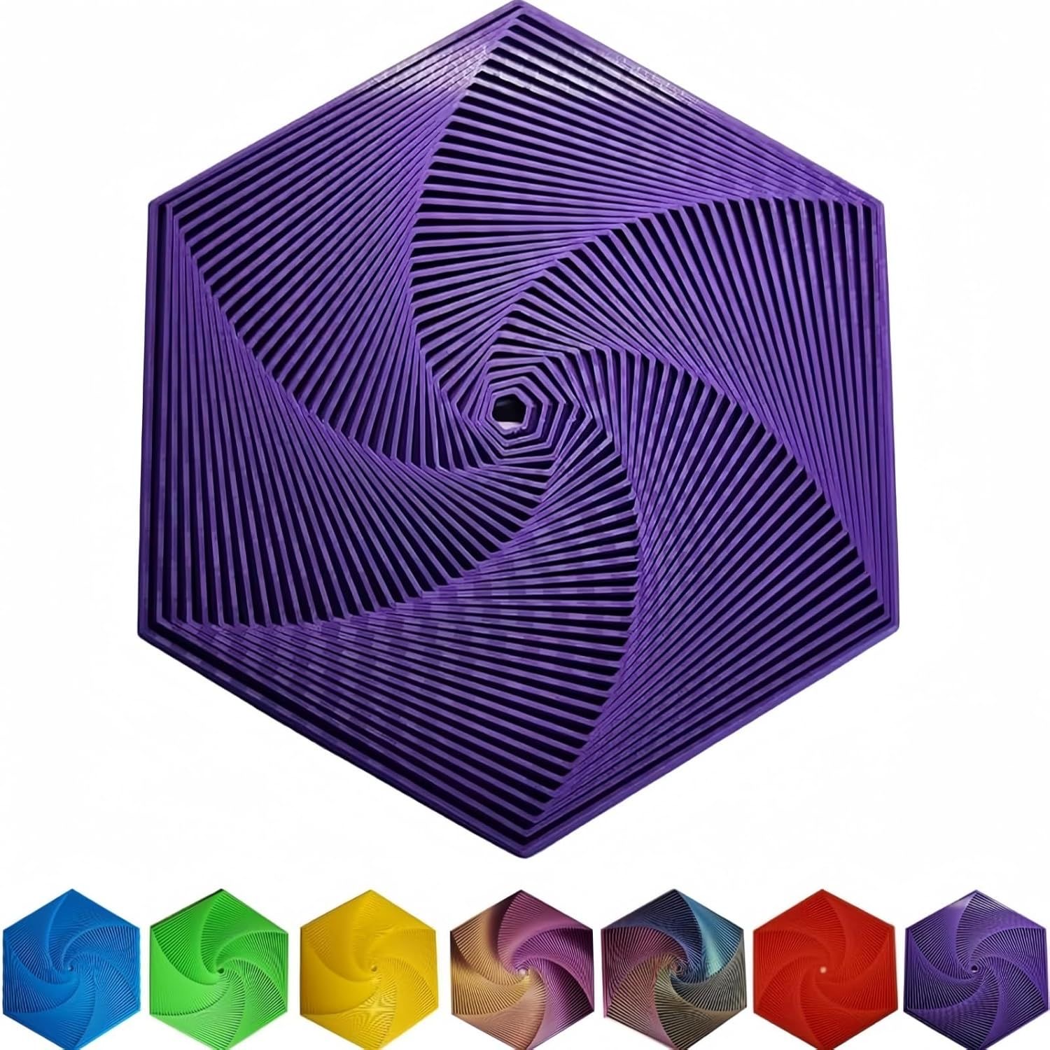 3d打印六边形螺旋塔分形错觉解压玩具摆件