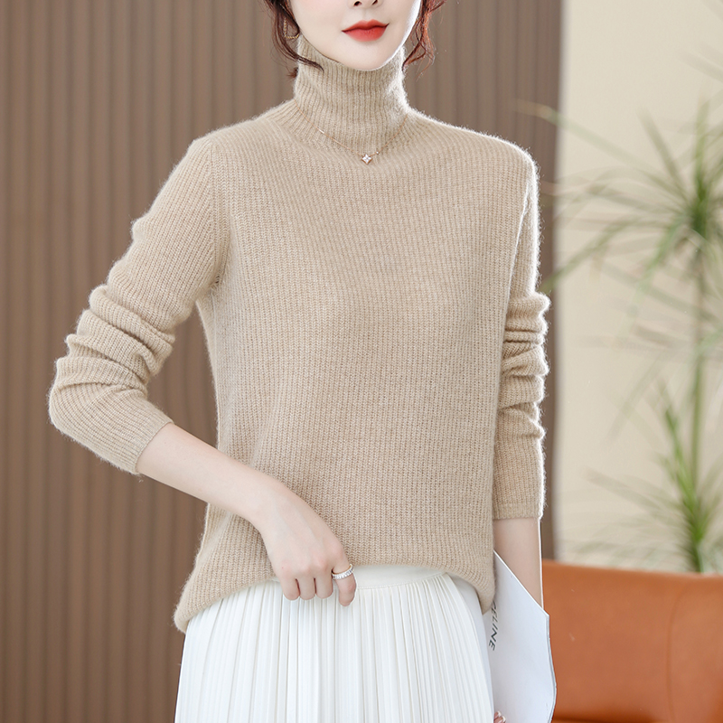 【100山羊绒】24年新款上 高奢品针织高领打底-7028