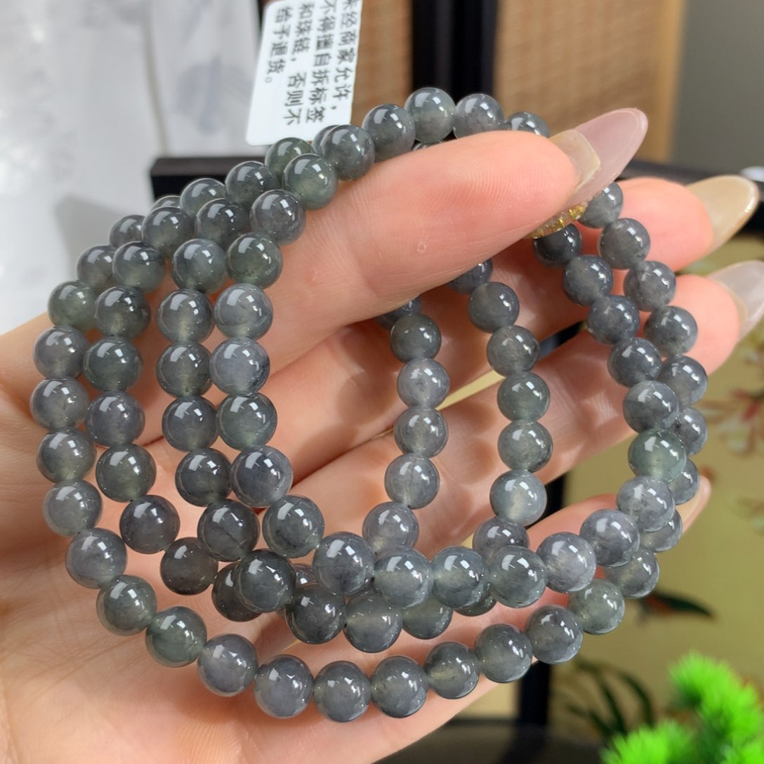 翡翠手链未镶嵌冰胶乌鸡项链卡6.4