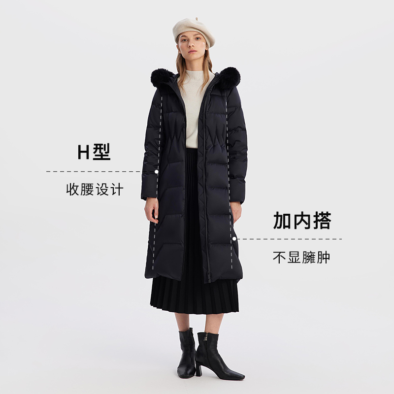歌莉娅  秋冬上新狐狸毛领鹅绒服