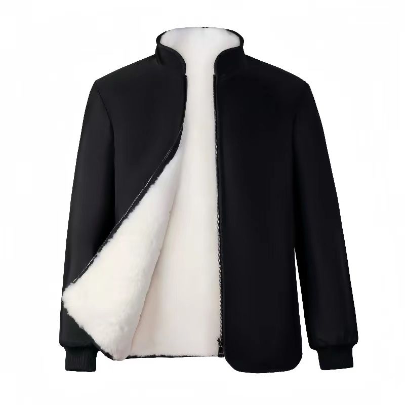 羊皮袄男皮毛一体中老年羊羔毛真皮上衣羊毛内胆单穿加厚防风棉袄