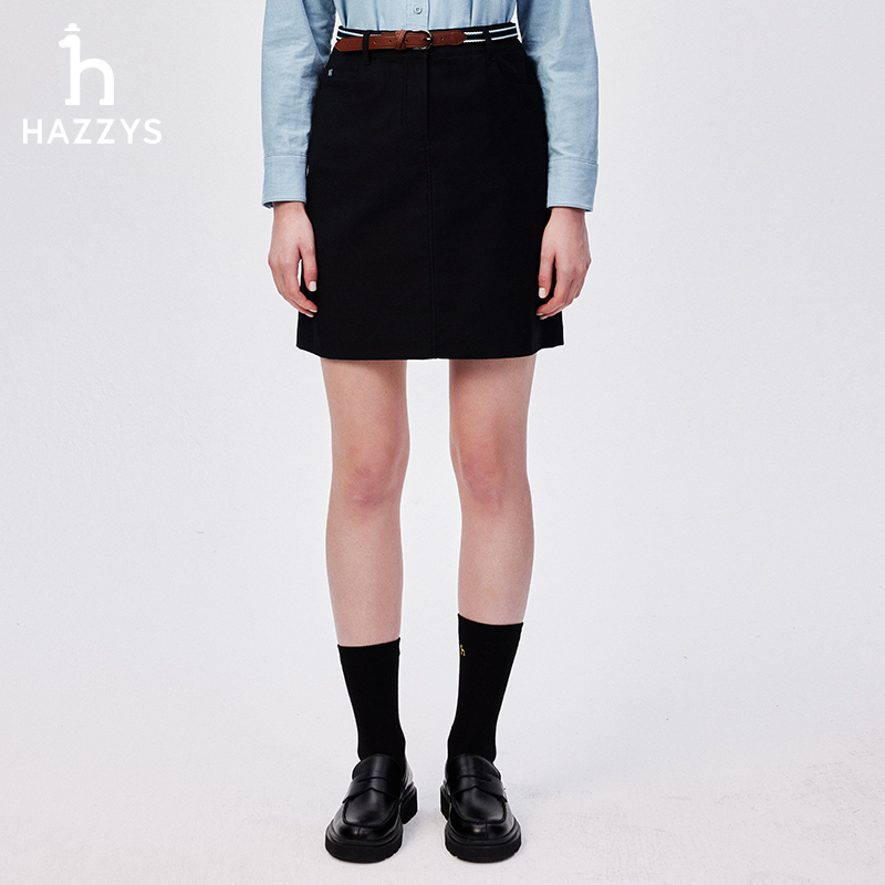 Hazzys哈吉斯女士秋冬季时尚显瘦半身裙百搭休闲气质短裙女款