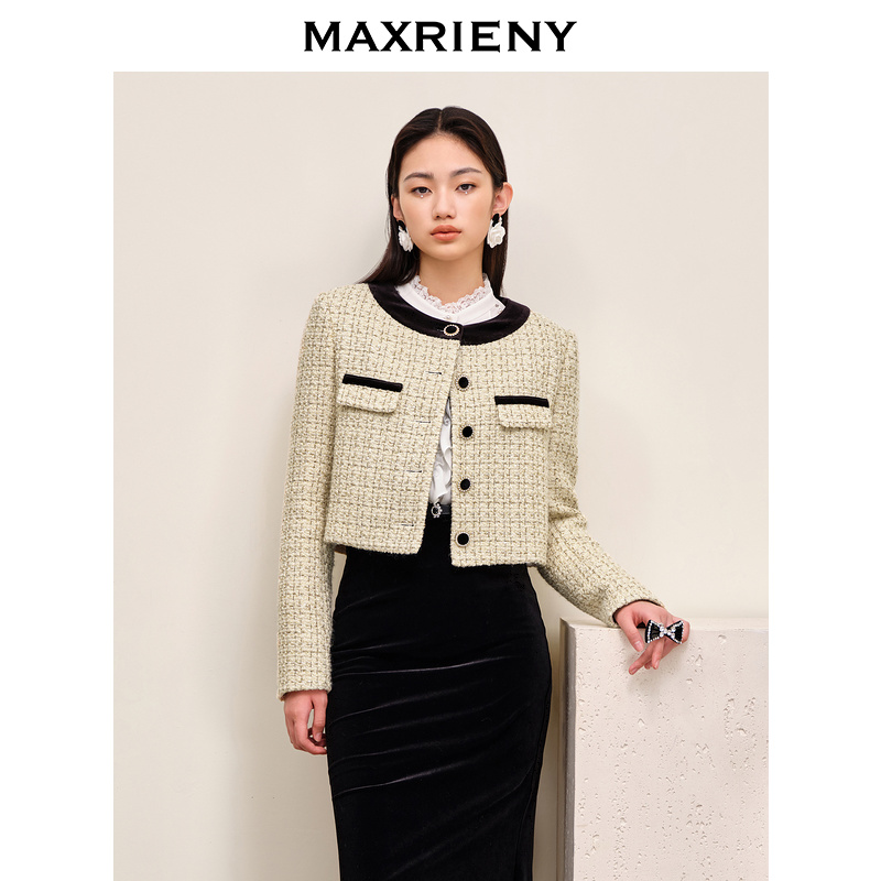 MAXRIENY名媛千金小香风短外套新款气质高级感citywarm轻奢雅丹风