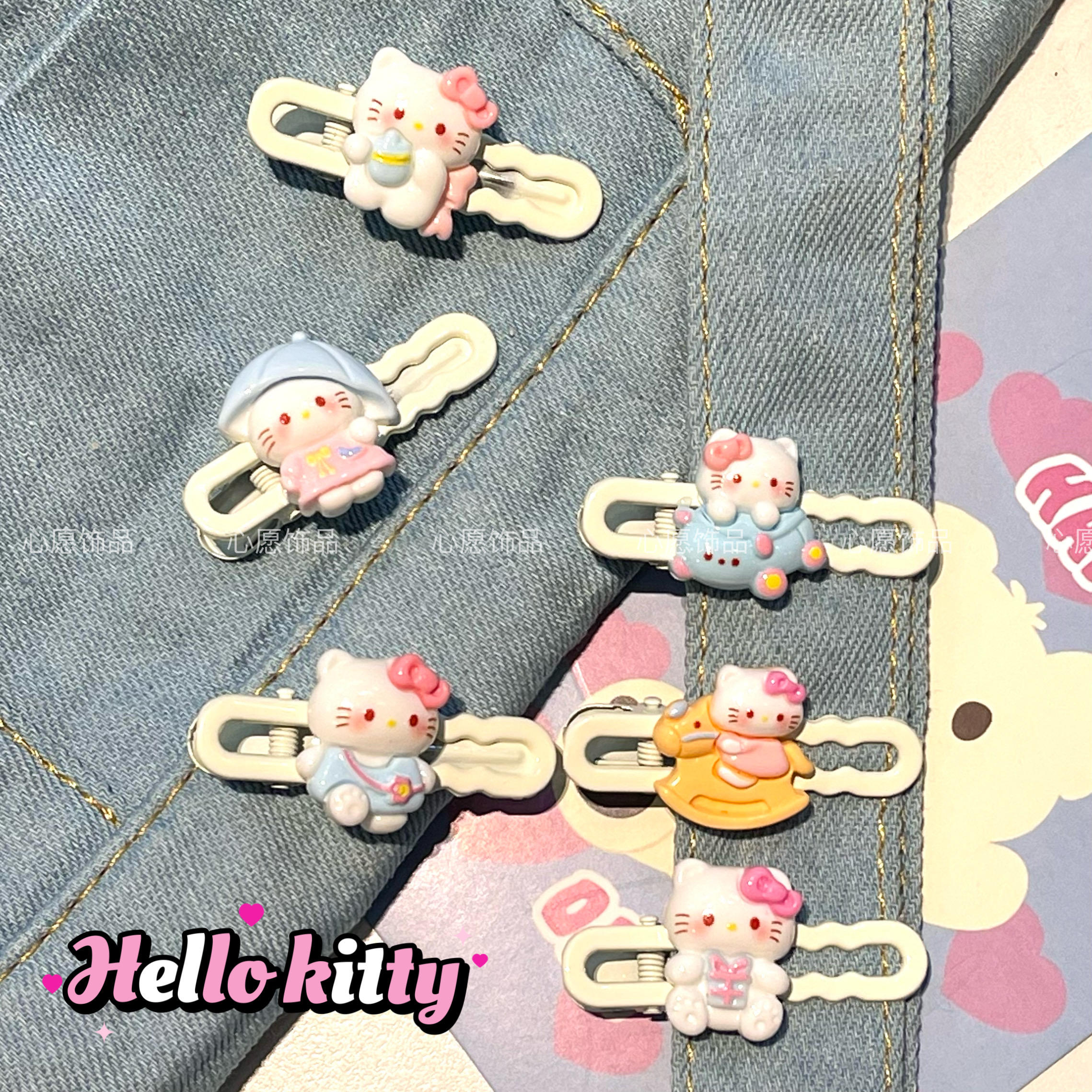 卡通KT猫发夹少女心y2k刘海侧发饰头饰鸭嘴盘发器卡通发饰卡子
