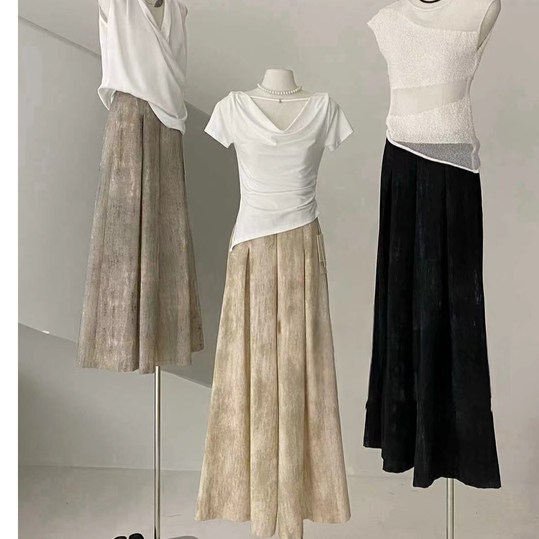 (慢慢壹店)yr大牌挑染品质阔腿长裤休闲裤96.97