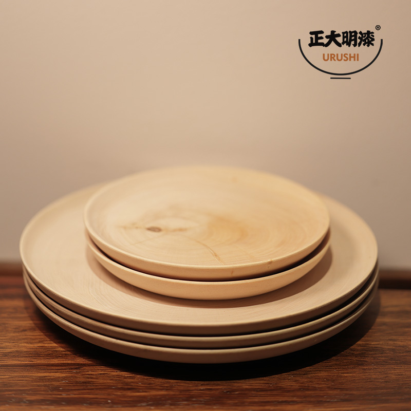 正大明大漆木胎盘木制品漆器胎体木胚漆艺材料椴木胚胎木胎盘子