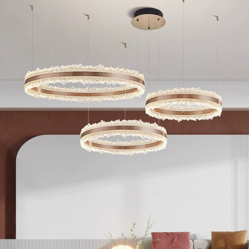 高端大气主厅灯饰现代轻奢风客厅吊灯高级感餐厅主灯2024新款圆形