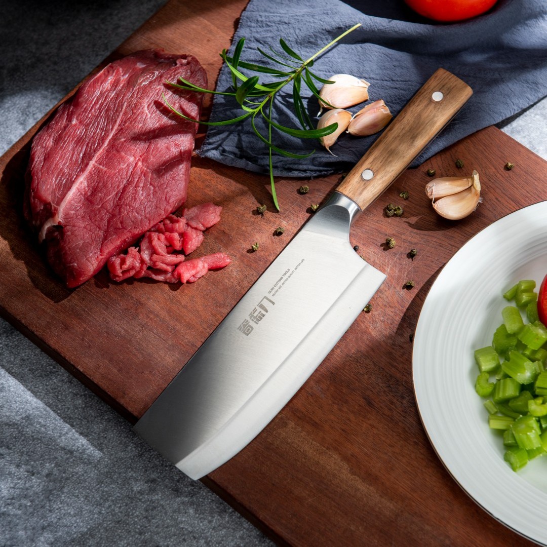 奇锦刀具家用单把切片刀专用锋利持久不锈钢手工锻打切菜肉刀具