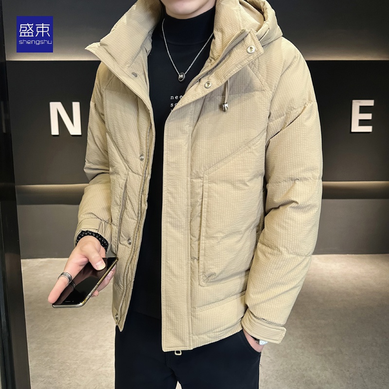 鸭绒年内胆加厚连帽帅气冬季外套潮牌冬装男士轻薄新款