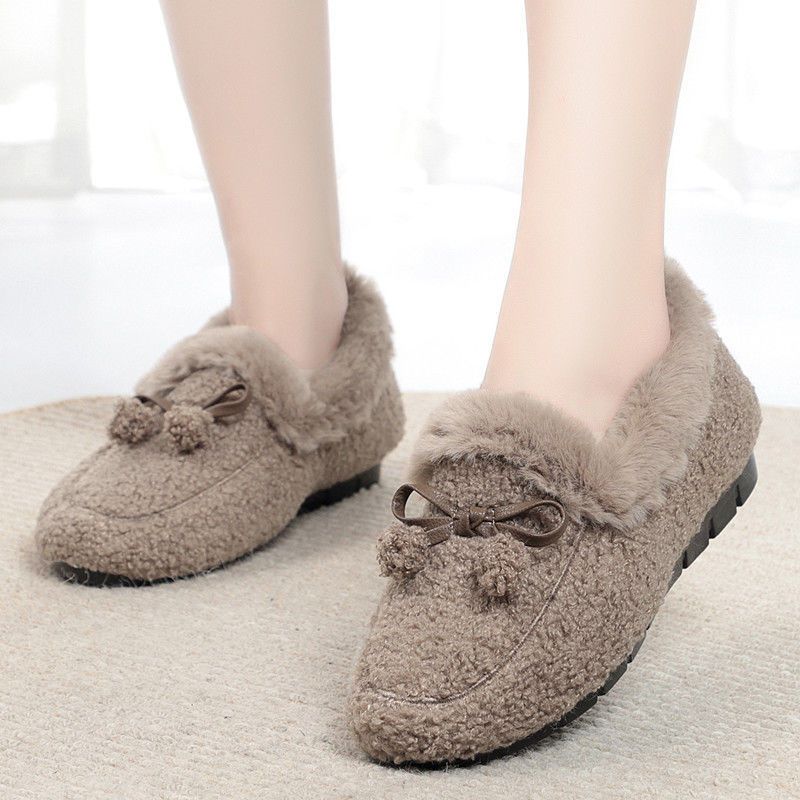 【小扬哥推荐】毛毛鞋女冬加绒加厚2021年秋新款一脚蹬厚底老北京