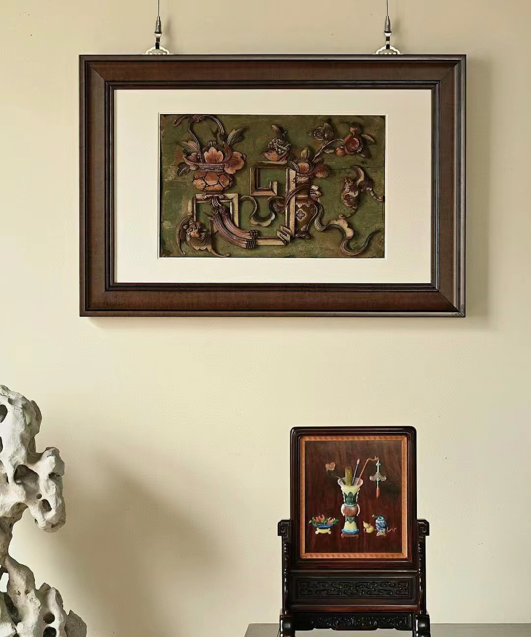 直播专用链接东方美学中式老家具雕花板挂屏壁画茶室空间装饰素材