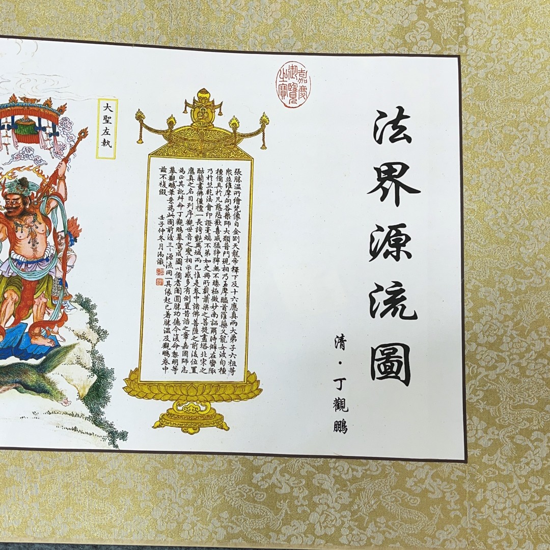 全卷15米丁观鹏(法界源流)客厅装饰画高清复刻艺术微喷