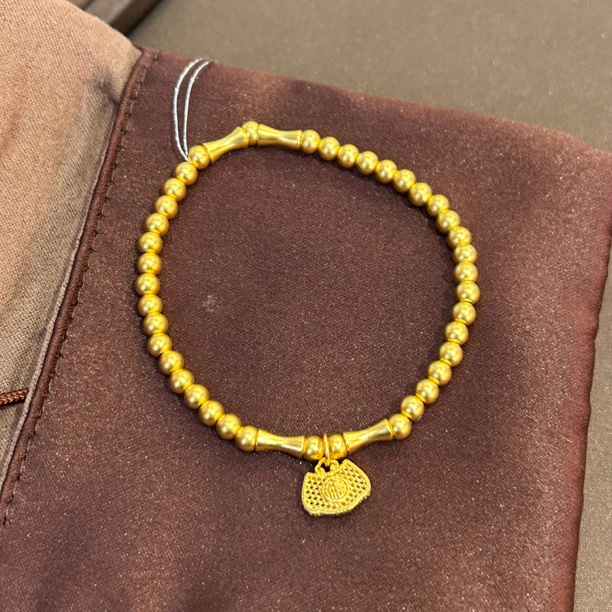 古法金节节高锁包手链