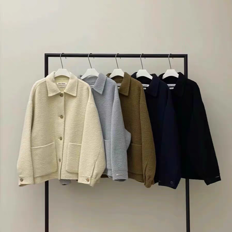 韩国东大门冬季much more休闲短款小个子羊驼毛大衣外套