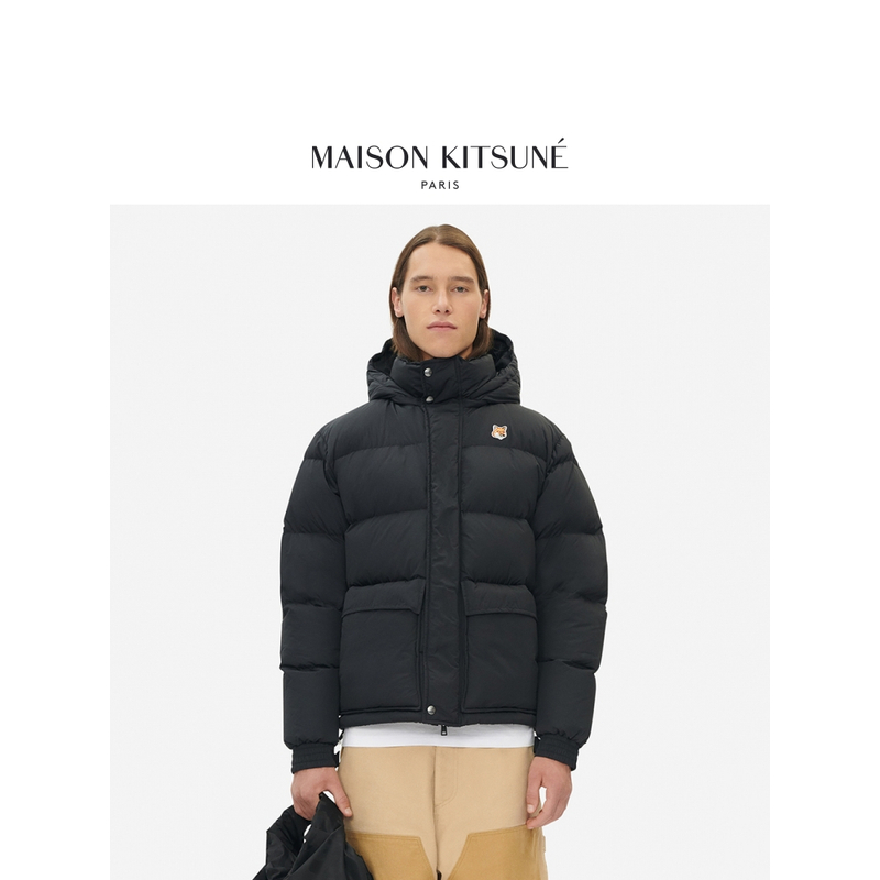 【折扣甄选】Maison Kitsune男女秋冬经典狐狸头复古连帽羽绒服