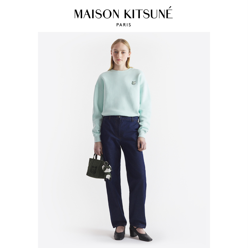 【折扣甄选】Maison Kitsune女款 大胆玩色狐狸清新简约圆领卫衣