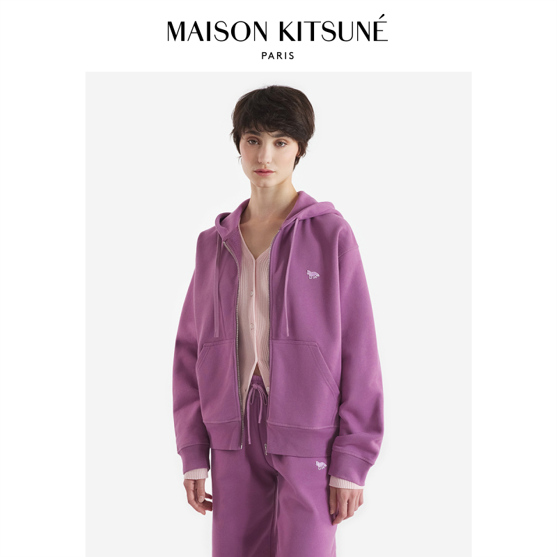 【折扣甄选】MaisonKitsune女款小狐狸复古时尚连帽卫衣拉链外套