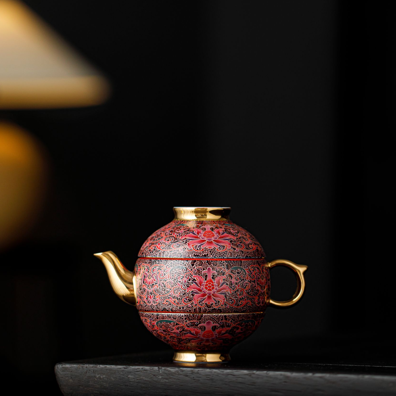 【西泠大咖上新】宫灯西域掐丝景泰蓝快客壶组中式茶具错金茶壶HF