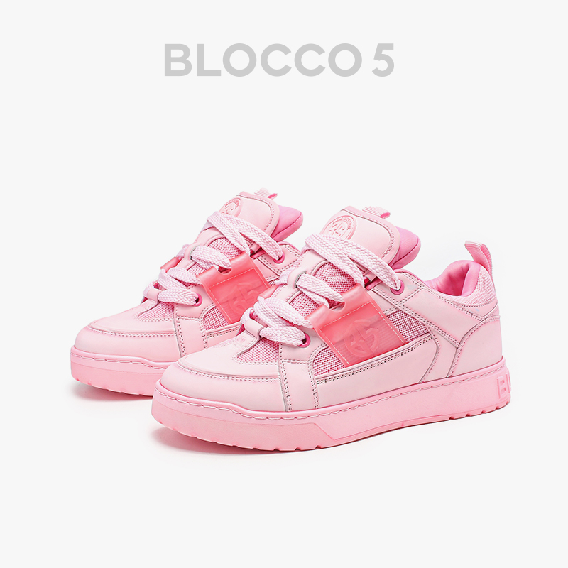 BLOCCO5男女鞋24春夏舒适时尚百搭潮流经典马卡龙配色厚底休闲鞋