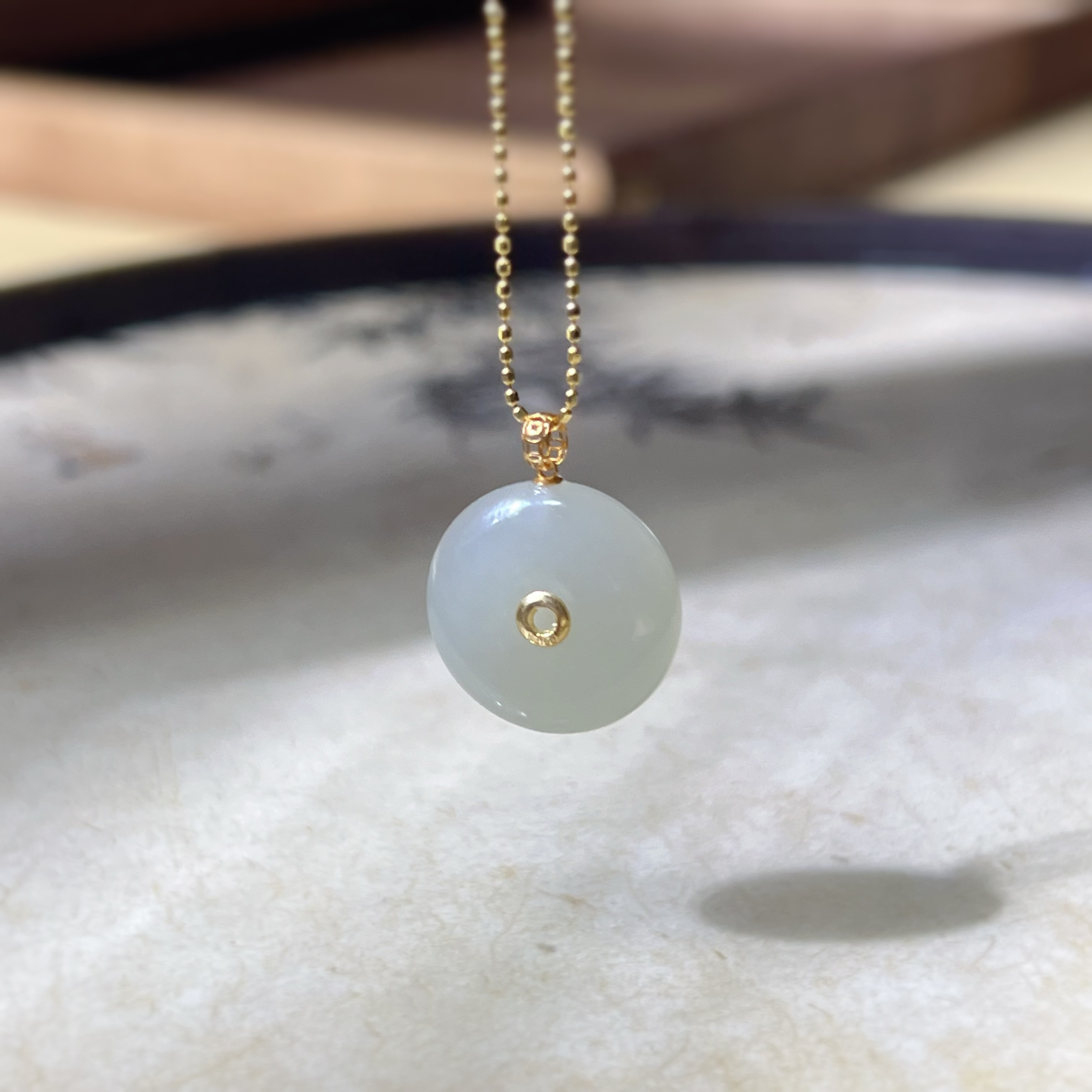 【扶摇叙珠宝】18k 和田玉平安扣吊坠（不含链）多样性发一