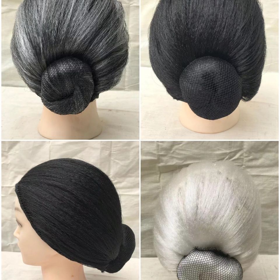 新款戏剧老太太假发老婆头套老奶奶演出道具媒婆头套秧歌舞台头饰