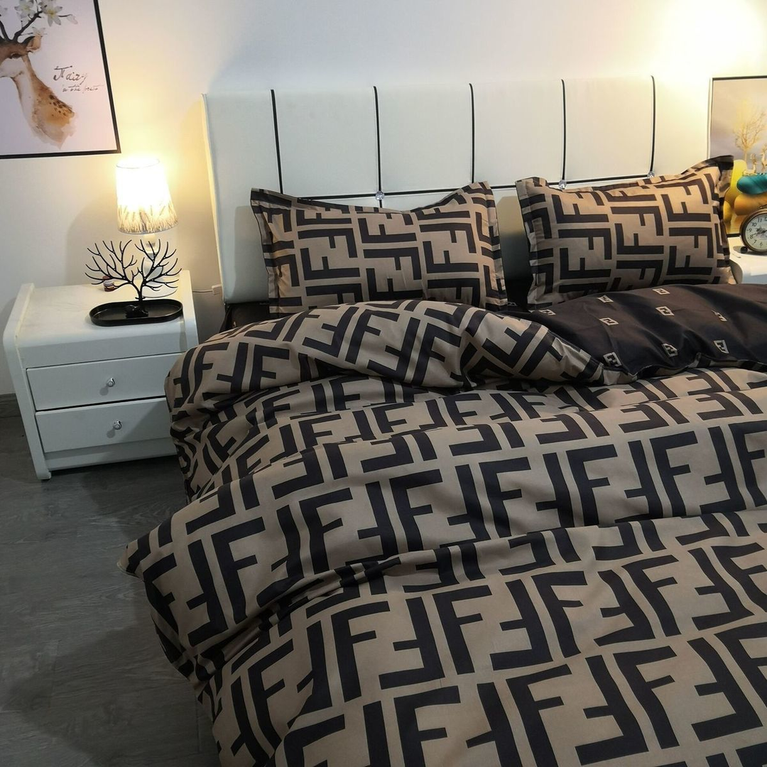 韩式字母床单被套床上四件套轻奢双人被罩潮牌宿舍单人床学生被套