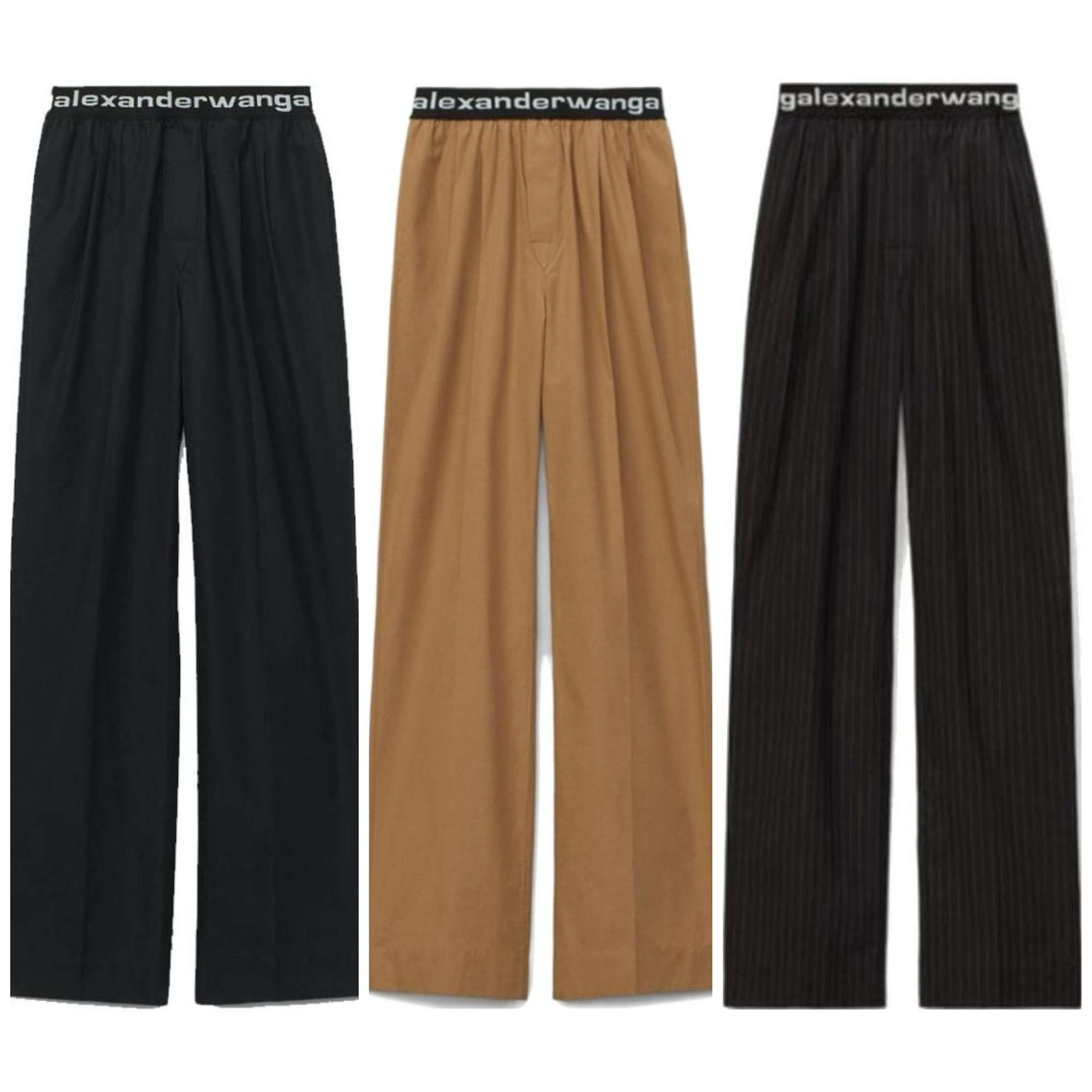 未使用 ALEXANDER WANG AW 亚历山大王 徽标logo女士直筒阔腿裤