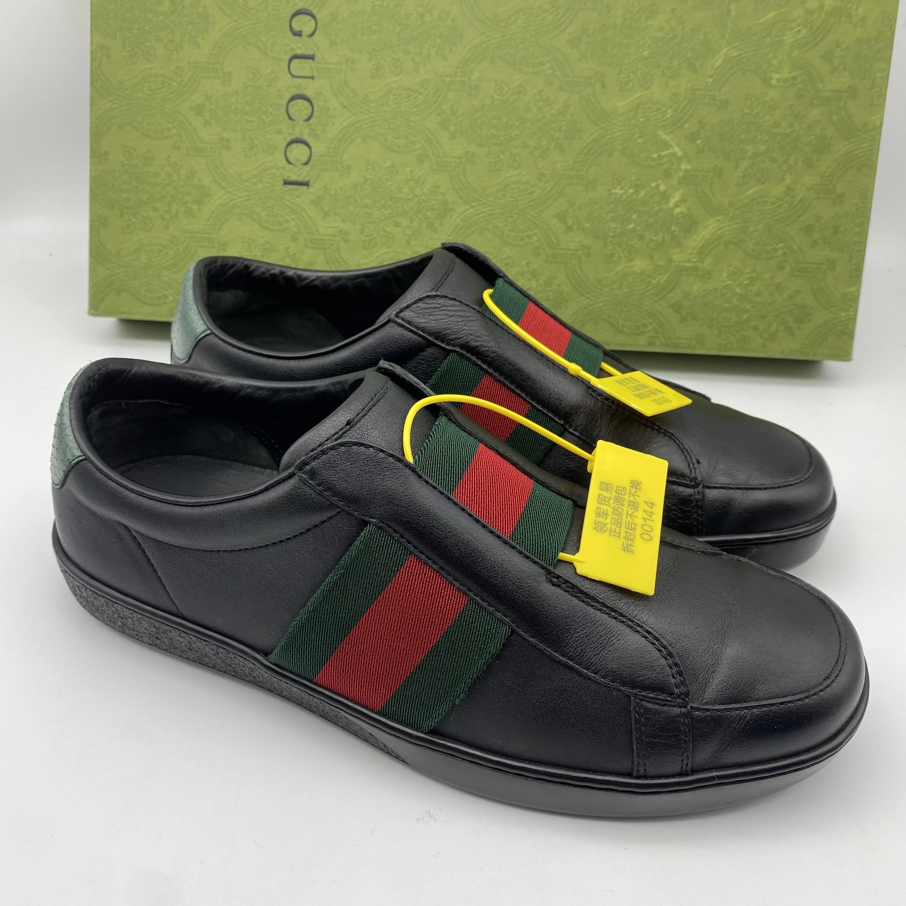 Gucci/古驰 二手男士红绿织带时尚百搭板鞋/成色自定义/39.5码