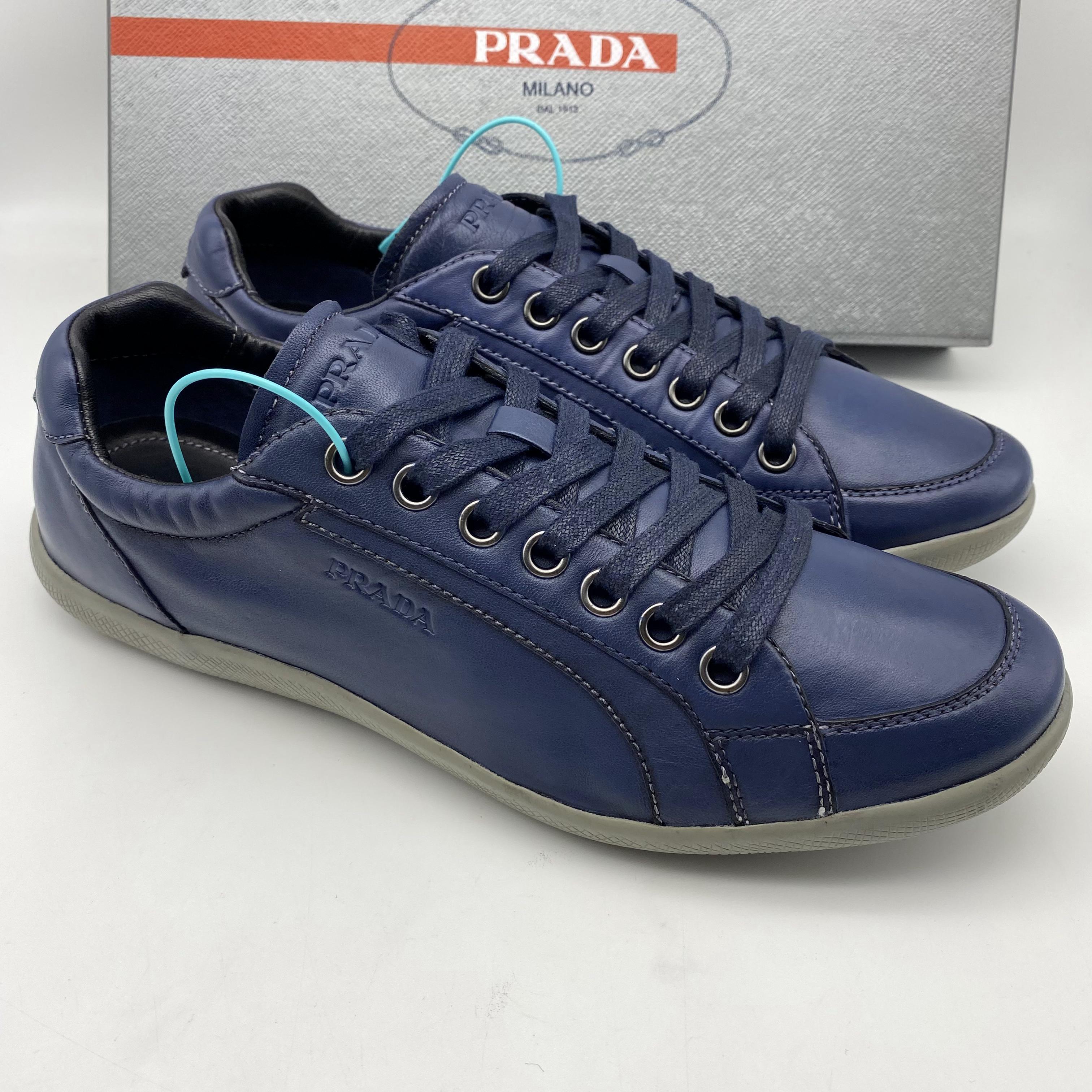 95新 Prada/普拉达  /42.5欧码（领星甄选）二手深蓝色舒适休闲鞋