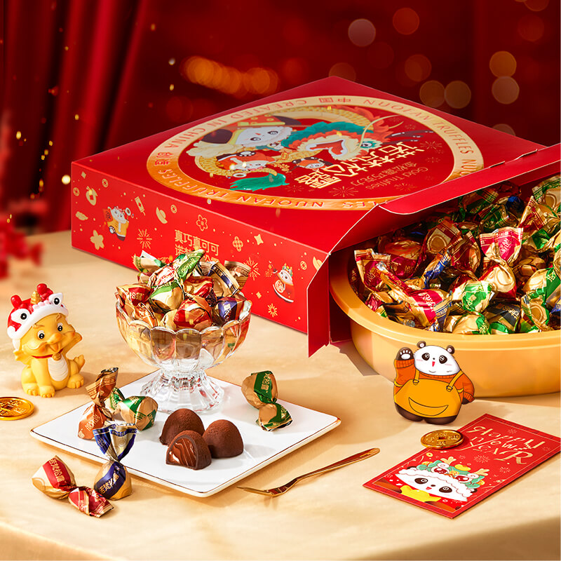 诺梵金松露巧克力礼盒装可可脂年货礼物纸盒款