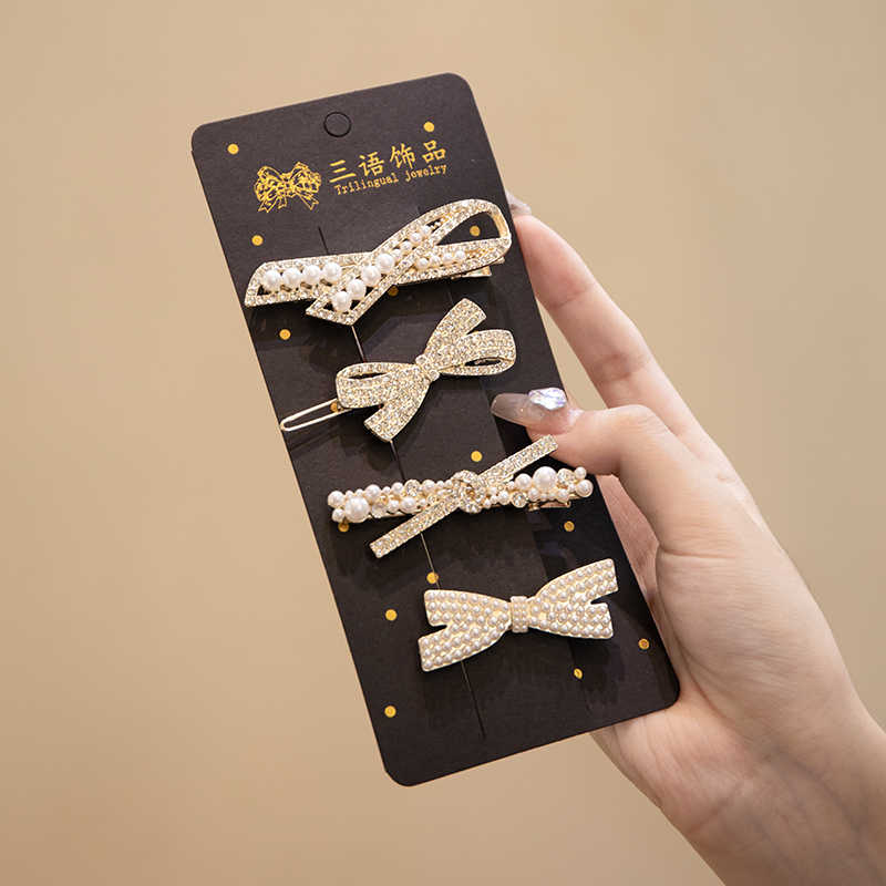 发夹刘海侧边夹侧边小夹子韩国女网红发卡新款珠珠刘海碎发夹女