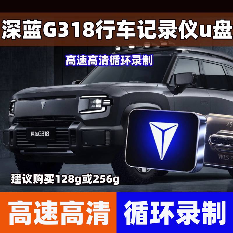 深蓝G318哨兵模式u盘行车记录仪专用深蓝G318u盘停车监控u盘车载