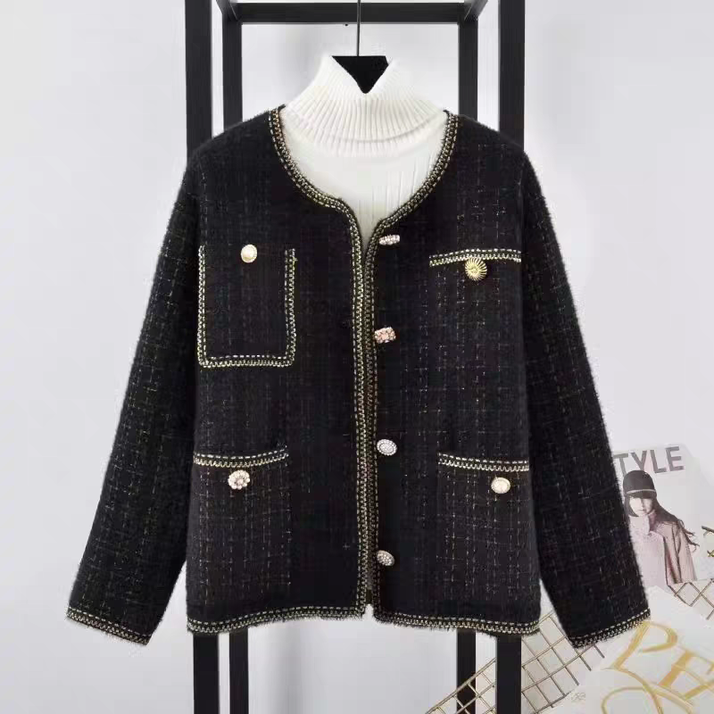 L（21-30）小香风短款粗花呢外套女秋冬装新款高级感气质长袖上衣