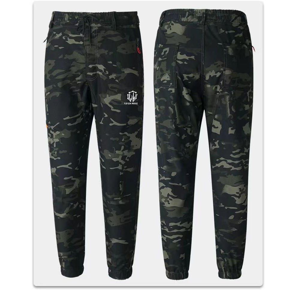 L冬季加绒加厚弹力迷彩裤耐磨耐脏宽松休闲裤工地干活建筑工人