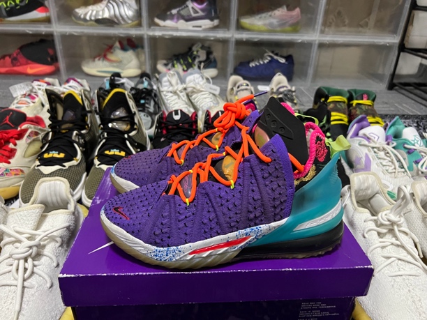 捡漏40码/詹姆斯18白紫篮球鞋/二手正品9新/鞋舌破损