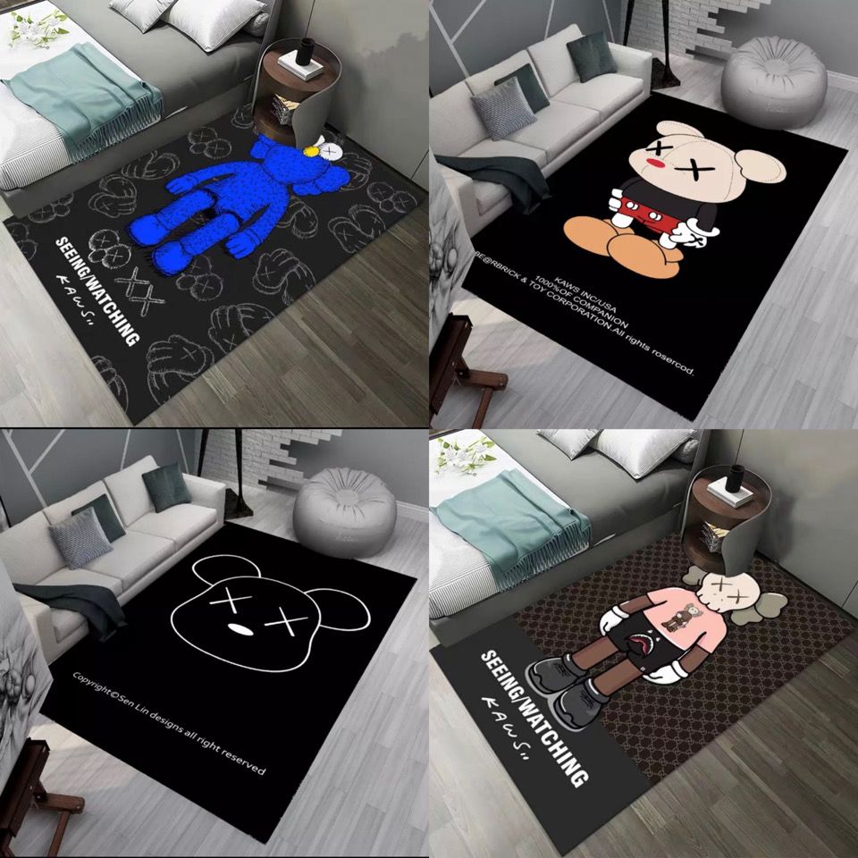 潮牌客厅地毯卧室床边地垫Kaws个性衣帽间服装店地垫防滑可定制